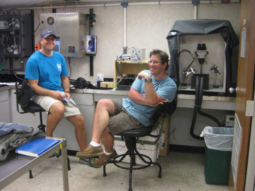 Paul and Jon in their lab space