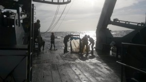 Retrieving a plankton net