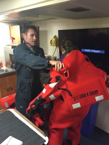 Putting on an Immersion Suit